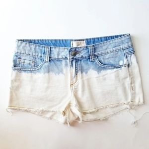 Lost Dip Dye Denim Shorts Blue / White Sz 27